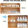 10pcs Plastic Adjustable Shoe Rack; Cabinet Shoe Storage Rack; Shoe Holder