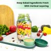 Salad To Go Food Container – Durable Food Grade Salad Jar with Side Opening – Anti-Sogging Food Containers for Lunch